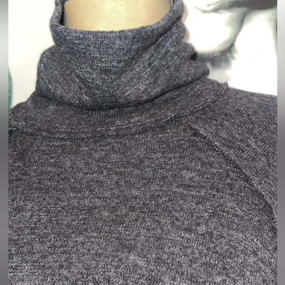 Free People We The Free Split-Back Turtleneck Pullover Top XS Dark Gray - Picture 2 of 8